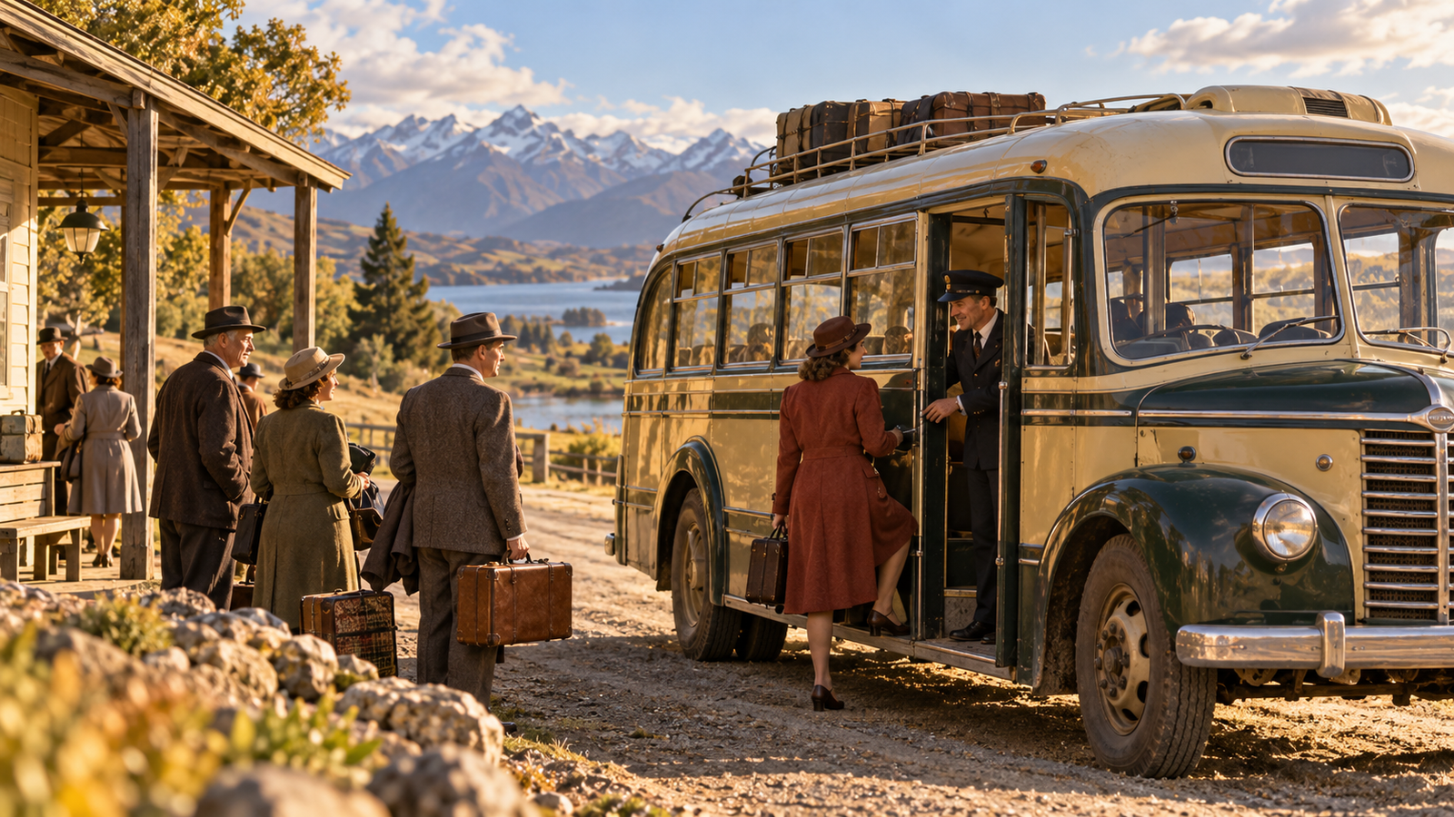 Mid twentieth century New Zealand bus service