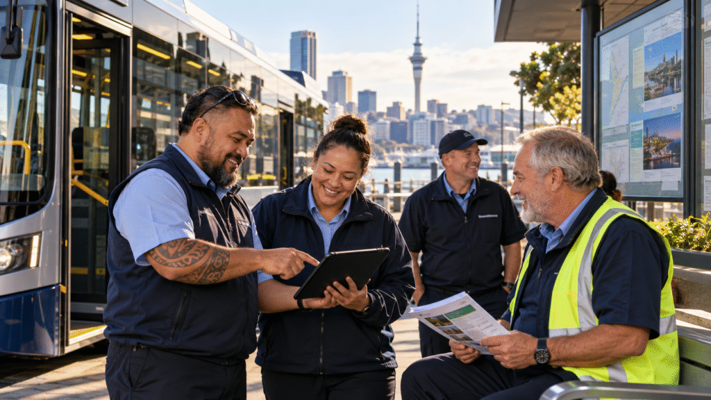 New Zealand bus drivers connecting through an online community and resource platform