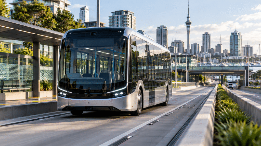 Autonomous bus operating in a controlled corridor or dedicated busway